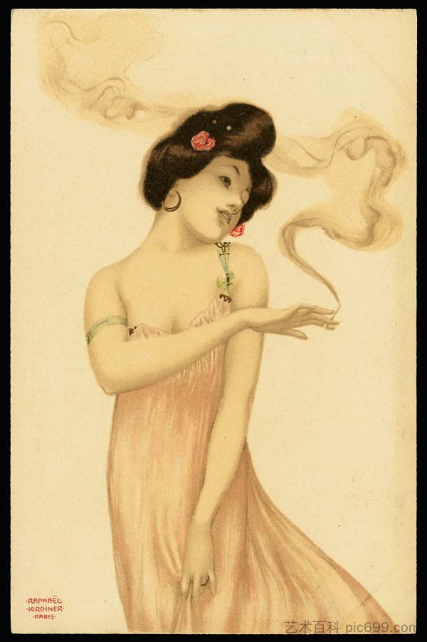 吸烟妇女 Smoking Women (1904)，拉斐尔基什内尔