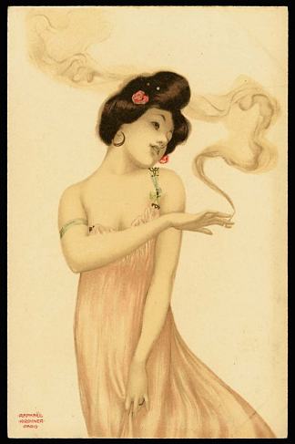 吸烟妇女 Smoking Women (1904)，拉斐尔基什内尔