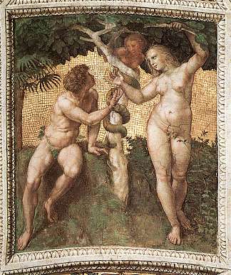 亚当和夏娃，来自“塞格纳图拉节” Adam and Eve, from the ‘Stanza della Segnatura’ (c.1508 – 1511)，拉斐尔