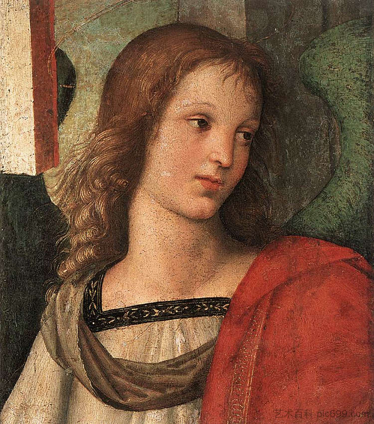 天使（巴龙奇祭坛画的碎片） Angel (fragment of the Baronci altarpiece) (1500)，拉斐尔