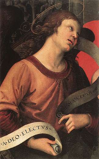 天使，来自托伦蒂诺圣尼古拉斯的息肉 Angel, from the polyptych of St. Nicolas of Tolentino (1501)，拉斐尔