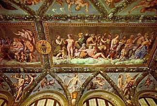 心灵凉廊的天花板 Ceiling of the Loggia of Psyche (1517 – 1518)，拉斐尔