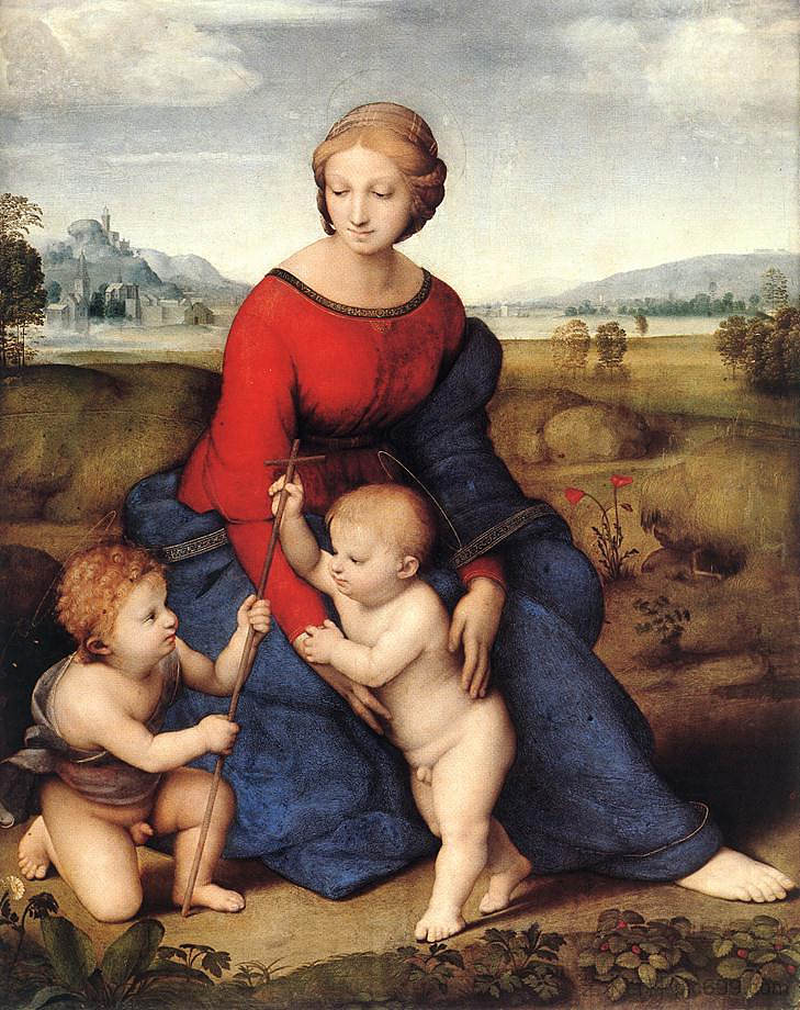 麦当娜在草地上 Madonna in the Meadow (1505 - 1506)，拉斐尔