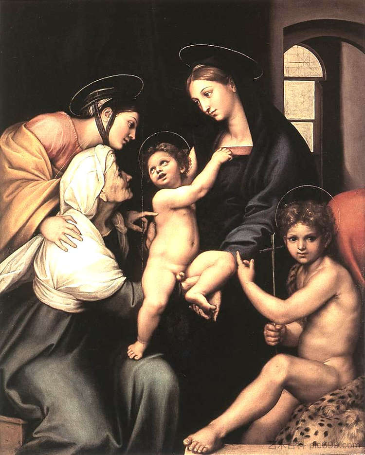 布料圣母 Madonna of the Cloth (c.1514)，拉斐尔