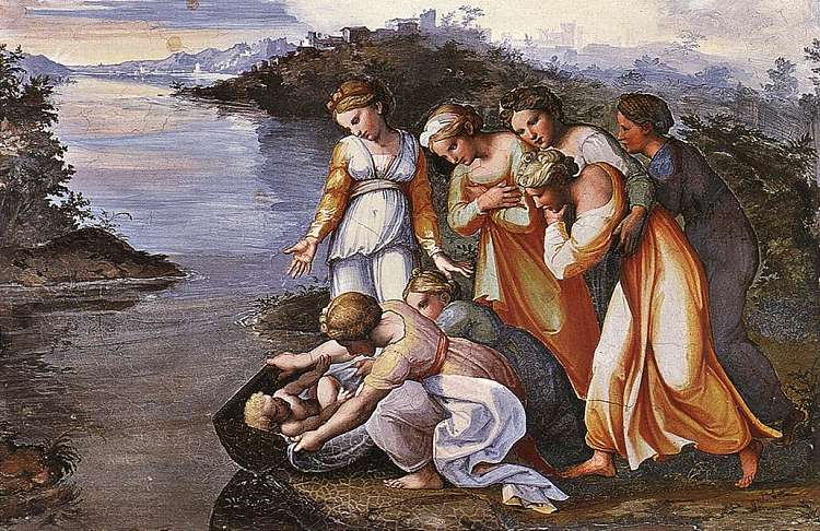 摩西从水中得救 Moses Saved from the Water (1518 - 1519)，拉斐尔