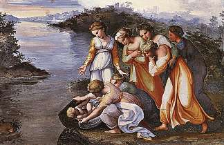 摩西从水中得救 Moses Saved from the Water (1518 – 1519)，拉斐尔
