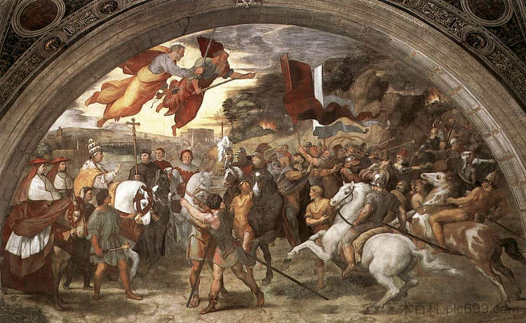 教皇利奥一世击退阿提拉 Pope Leo I Repulsing Attila (1511 - 1514),拉斐尔
