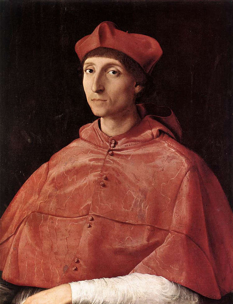 红衣主教的肖像 Portrait of a Cardinal (1510)，拉斐尔