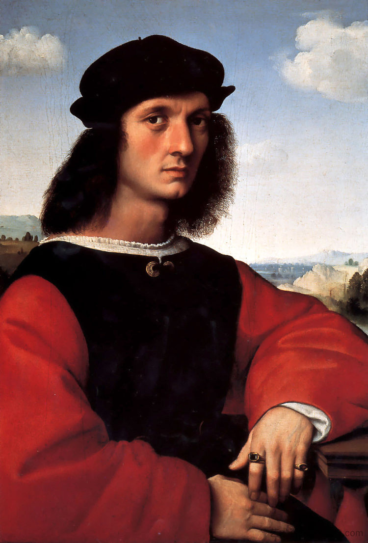 阿格诺洛·多尼的肖像 Portrait of Agnolo Doni (c.1505 - 1506)，拉斐尔