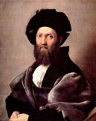 巴尔达萨雷·卡斯蒂廖内的肖像 Portrait of Baldassare Castiglione (1516)，拉斐尔