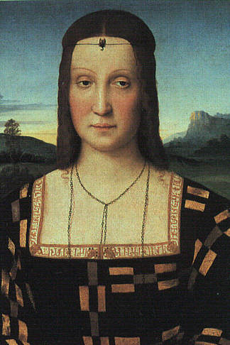 伊丽莎白·冈萨加的肖像 Portrait of Elizabeth Gonzaga (c.1504)，拉斐尔