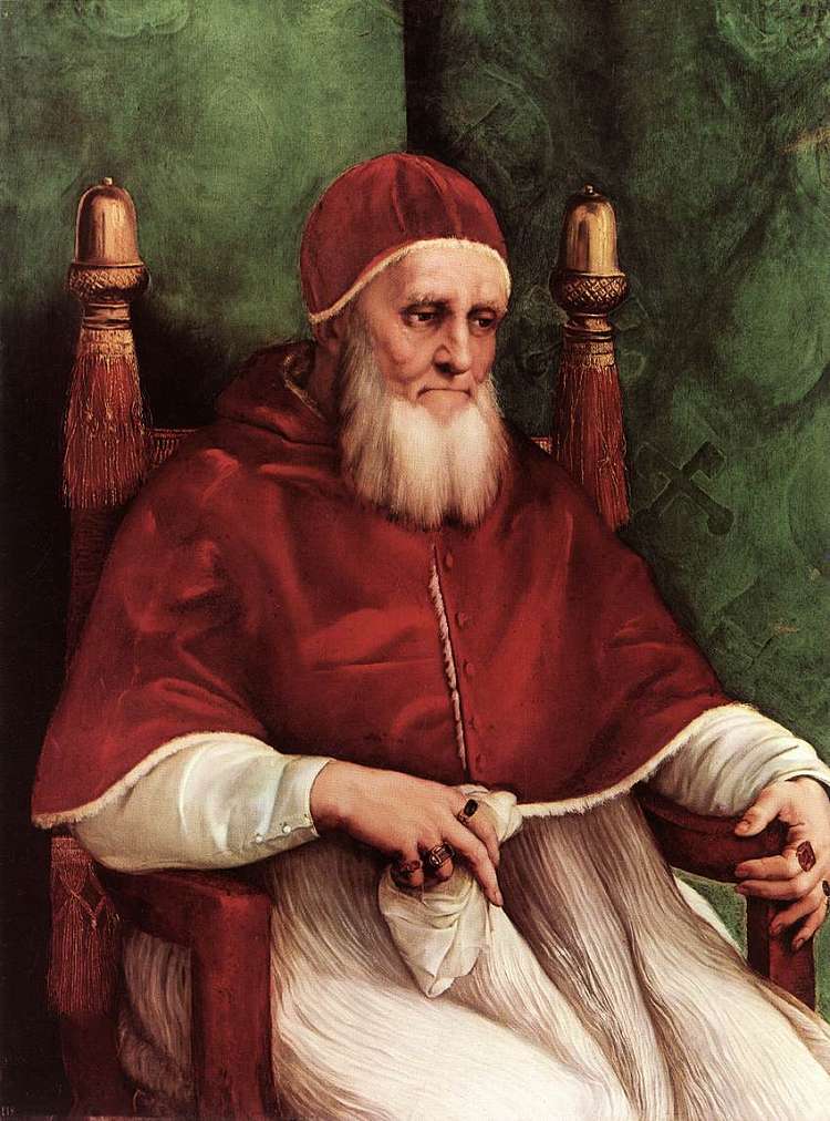 教皇朱利叶斯二世的肖像 Portrait of Pope Julius II (c.1511 - c.1512; Rome,Italy  )，拉斐尔