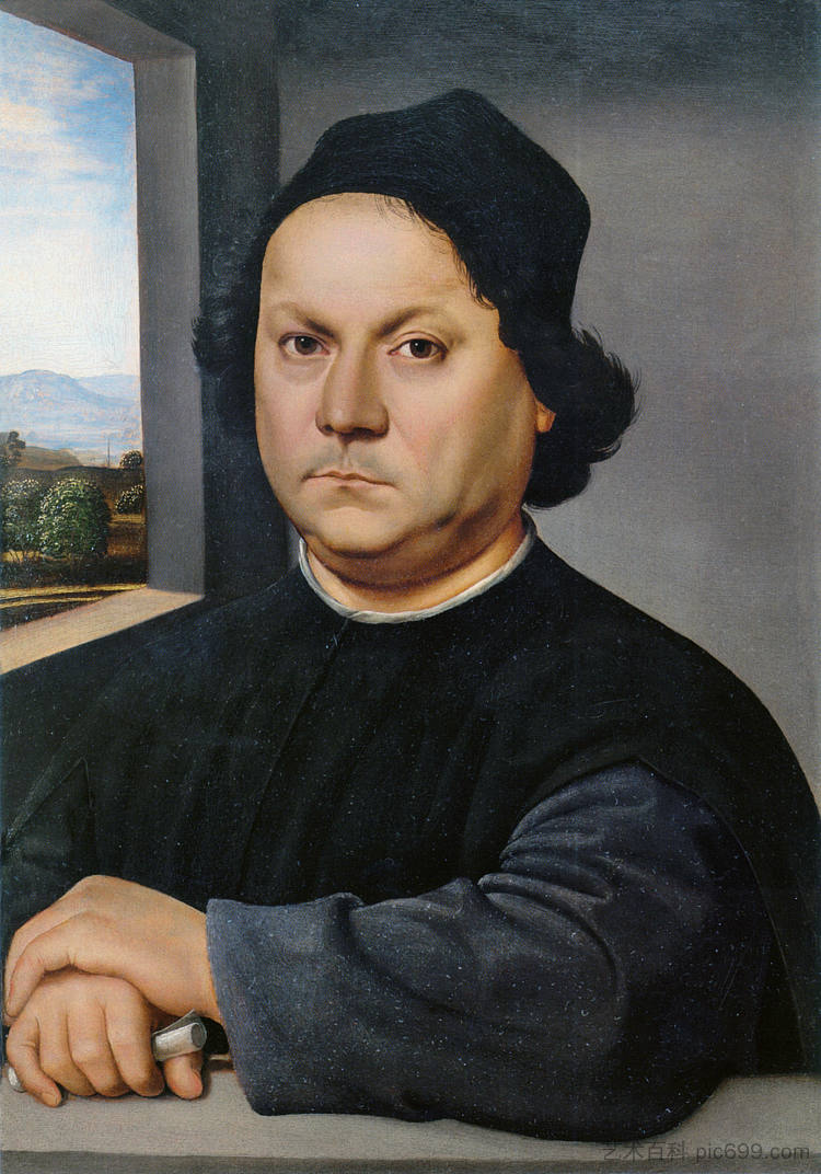 佩鲁吉诺肖像 Portrait of Perugino (c.1504 - c.1506)，拉斐尔