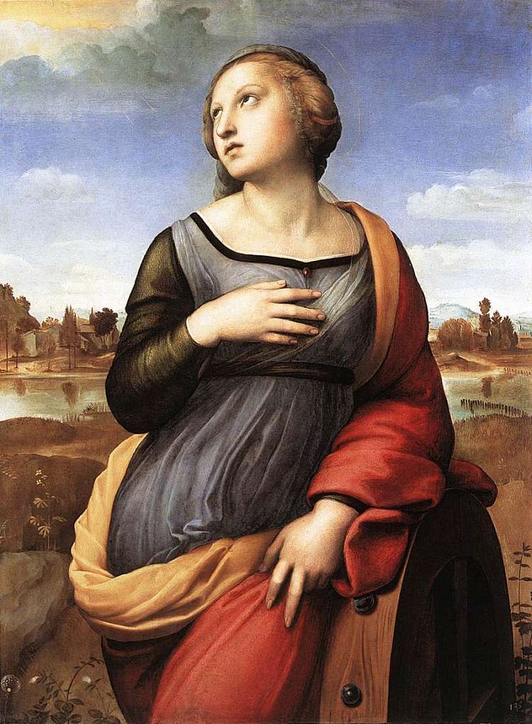 亚历山大的圣凯瑟琳 St. Catherine of Alexandria (1507 - 1508)，拉斐尔