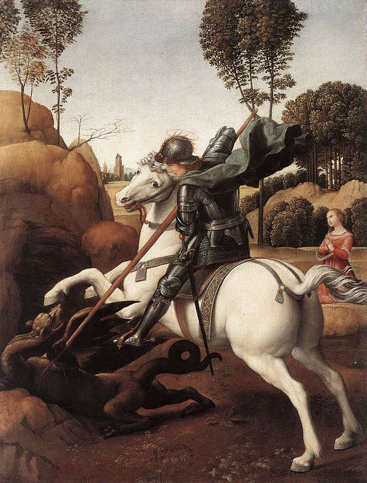 圣乔治与龙 St. George and the Dragon (1505 - 1506)，拉斐尔