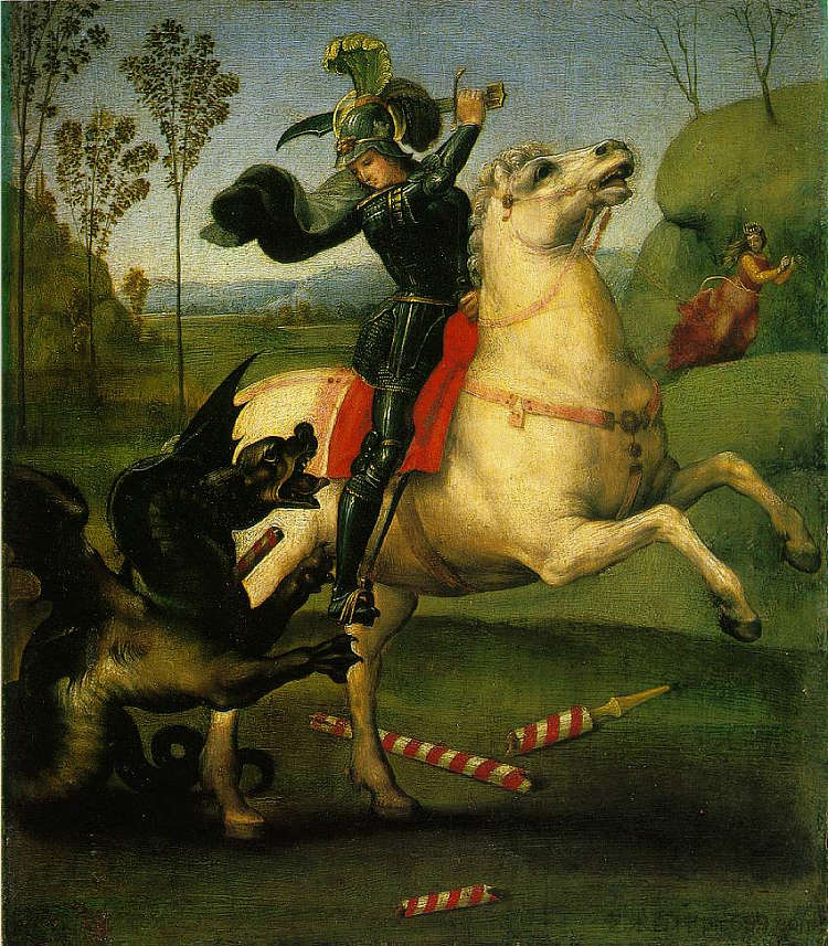 圣乔治与龙 St. George and the Dragon (1503)，拉斐尔