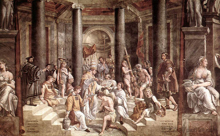 君士坦丁的洗礼 The Baptism of Constantine (1520),拉斐尔