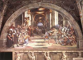 将赫利奥多罗斯驱逐出圣殿 The Expulsion of Heliodorus from the Temple (1511 – 1512)，拉斐尔