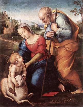 圣家与羔羊 The Holy Family with a Lamb (1507)，拉斐尔