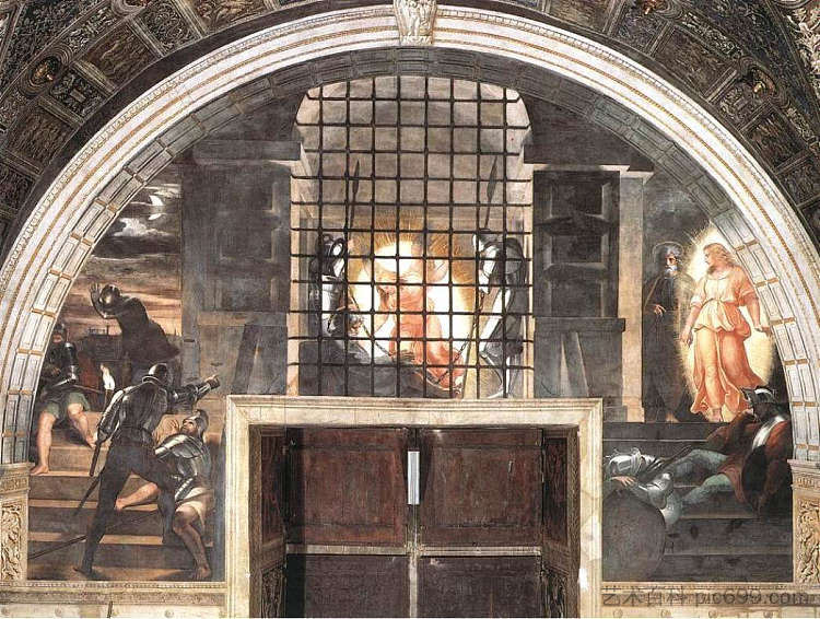 圣彼得的解放,在埃利奥多罗节 The Liberation of St. Peter, in the Stanza D'Eliodoro (1512 - 1514),拉斐尔
