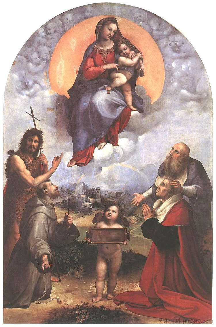 弗利尼奥的麦当娜 The Madonna of Foligno (c.1511 - 1512)，拉斐尔