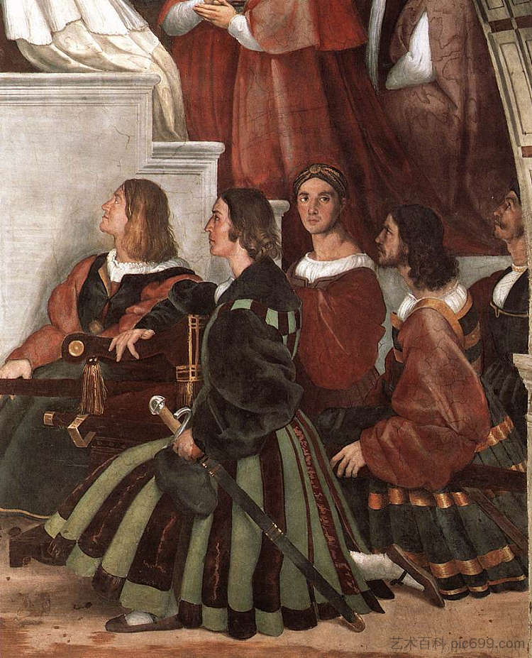 博尔塞纳的弥撒(局部) The Mass at Bolsena (detail) (1512),拉斐尔