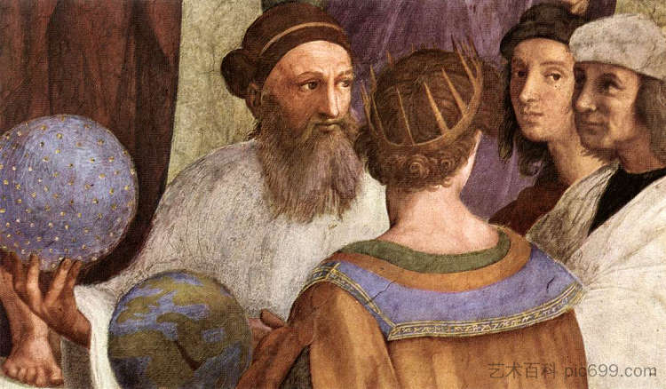 雅典学校(详情) The School of Athens (detail) (1510 - 1511),拉斐尔