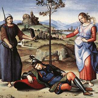 骑士的愿景 Vision of a Knight (c.1504)，拉斐尔