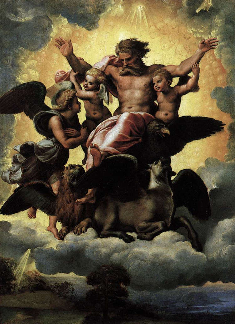 以西结的愿景 Vision of Ezekiel (1518)，拉斐尔