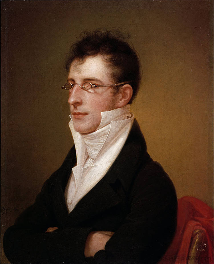 鲁本斯·皮尔的肖像 Portrait of Rubens Peale，伦勃朗·皮尔