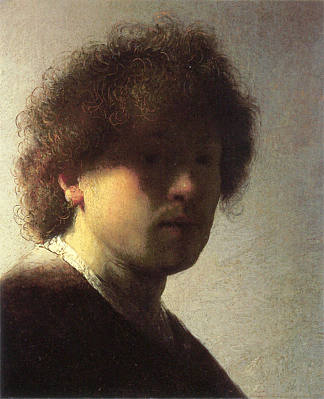 年轻时的自画像 Self-portrait as a Young Man (c.1628)，伦勃朗