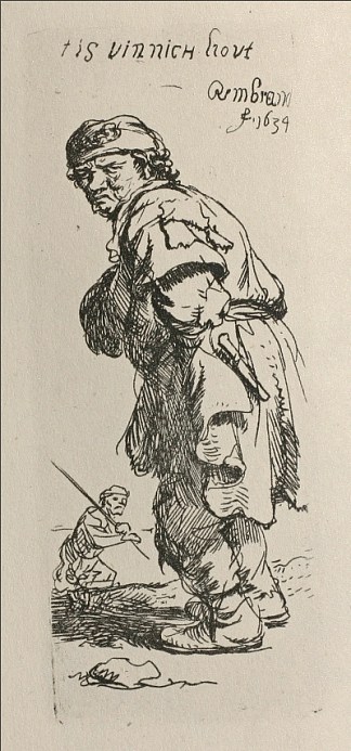 一个乞丐和一个同伴，向左转 A Beggar and a Companion Piece, Turned to the Left (1634)，伦勃朗