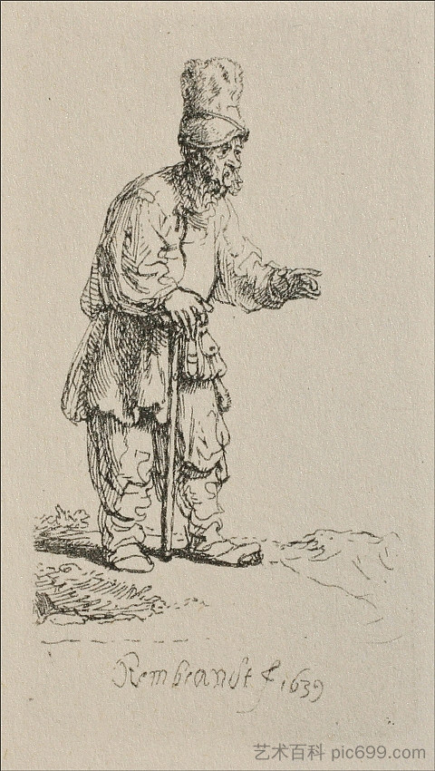 戴着高帽的犹太人 A Jew with the High Cap (1639)，伦勃朗