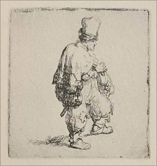 一个波兰人向右走 A Polander Walking Towards the Right (1635)，伦勃朗