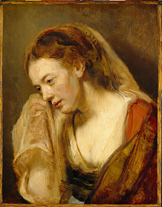 哭泣的女人 A Woman Weeping (1644)，伦勃朗