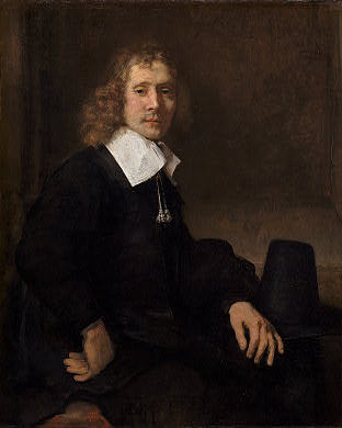 餐桌旁的年轻人（可能是戈瓦特·弗林克） A Young Man at a Table (possibly Govaert Flinck) (1660)，伦勃朗