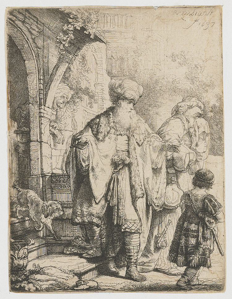 亚伯拉罕解雇夏甲 Abraham Dismissing Hagar (1637)，伦勃朗