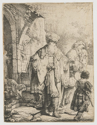 亚伯拉罕解雇夏甲 Abraham Dismissing Hagar (1637)，伦勃朗