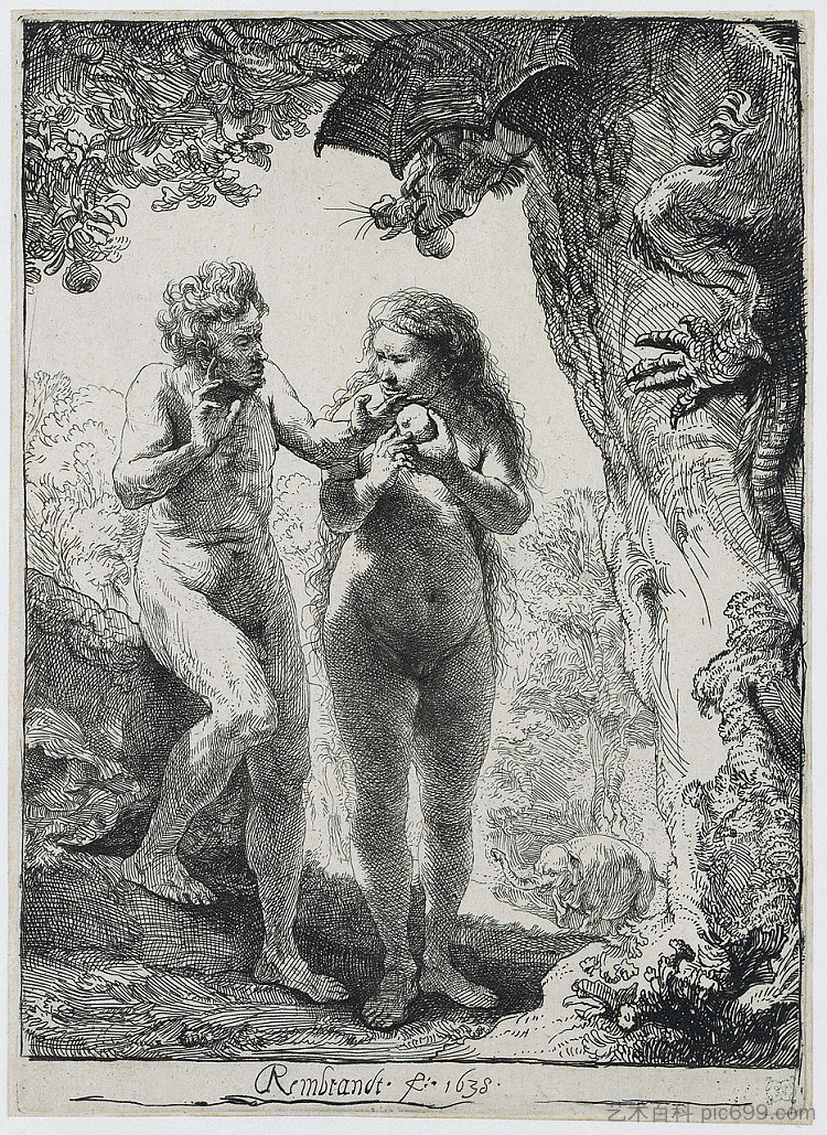 亚当和伊娃 Adam and Eva (1638),伦勃朗