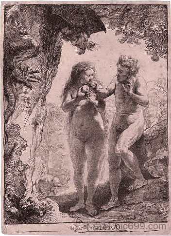 亚当和夏娃 Adam and Eve (1638)，伦勃朗