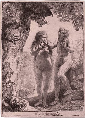 亚当和夏娃 Adam and Eve (1638)，伦勃朗