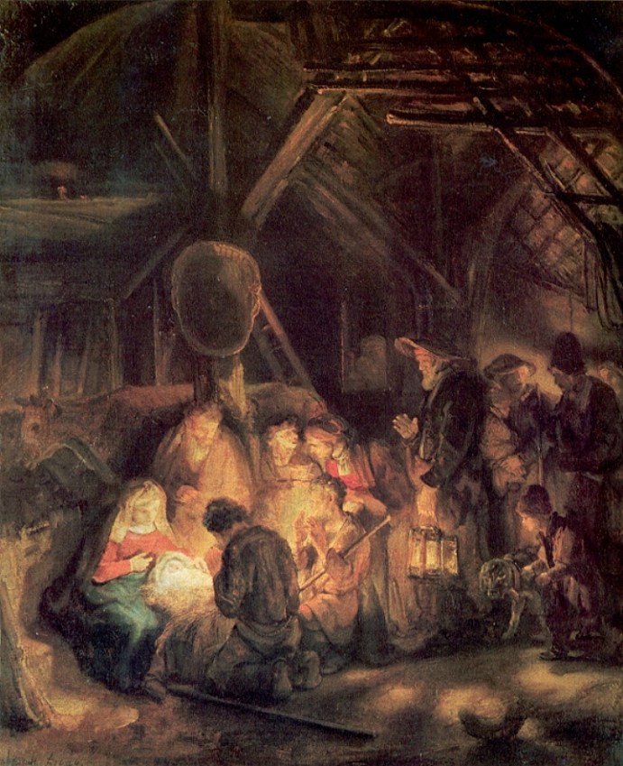 牧羊人的崇拜 Adoration of the Shepherds (1646)，伦勃朗