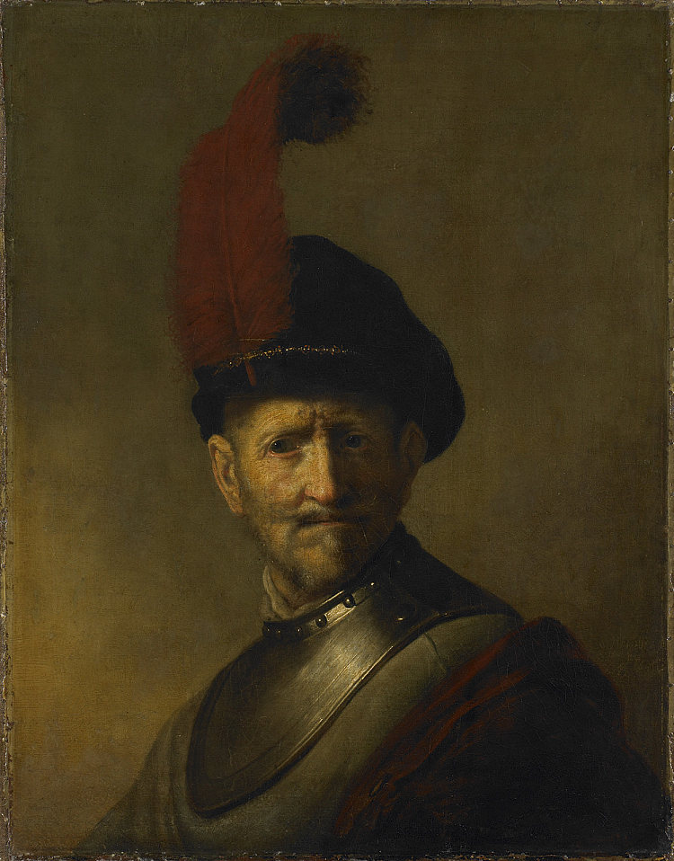 《穿军装的老人》（原名《伦勃朗父亲肖像》） An Old Man in Military Costume (formerly called Portrait of Rembrandt's Father) (1630)，伦勃朗