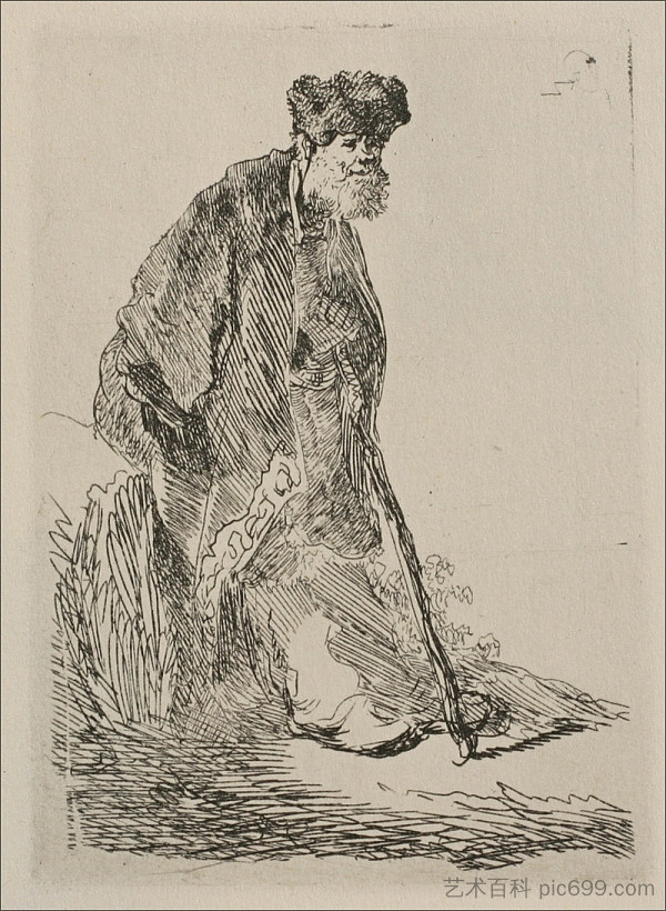 留着浓密胡须的老人 An Old Man with a Bushy Beard (1630),伦勃朗