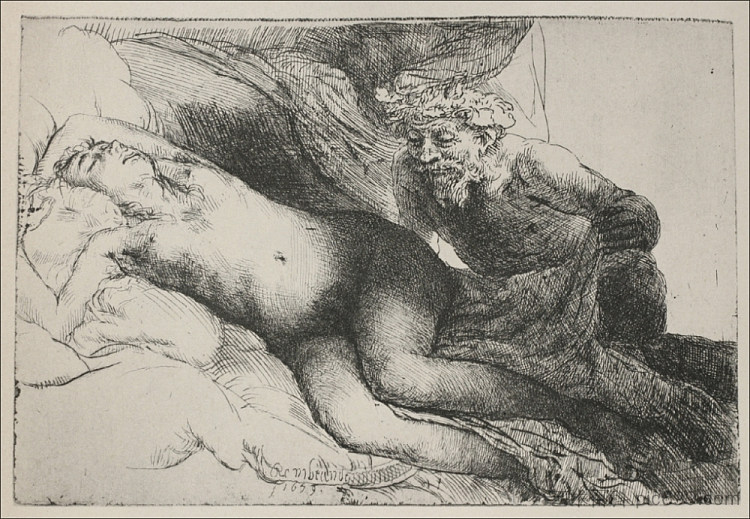 安提普和木星 Antiope and Jupiter (1659),伦勃朗