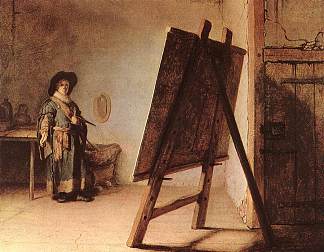 艺术家在他的工作室 Artist in his Studio (1626)，伦勃朗