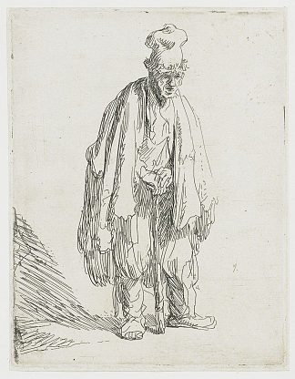 高帽站立的乞丐 Beggar in a High Cap Standing (1629)，伦勃朗