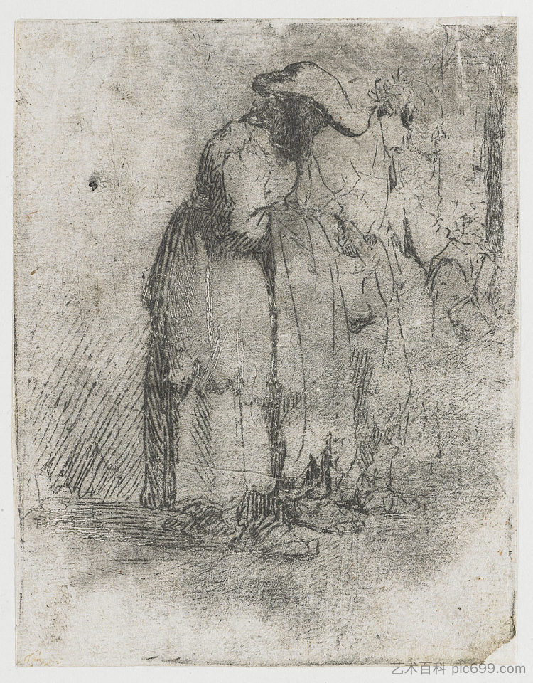 乞丐男人和女人 Beggar man and woman (1628)，伦勃朗