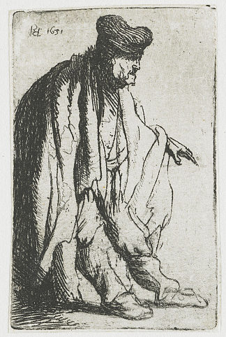 乞丐伸出左手 Beggar with his left hand extended (1631)，伦勃朗