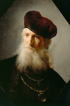一个大胡子老人的半身像 Bust of a Bearded Old Man (c.1630),伦勃朗